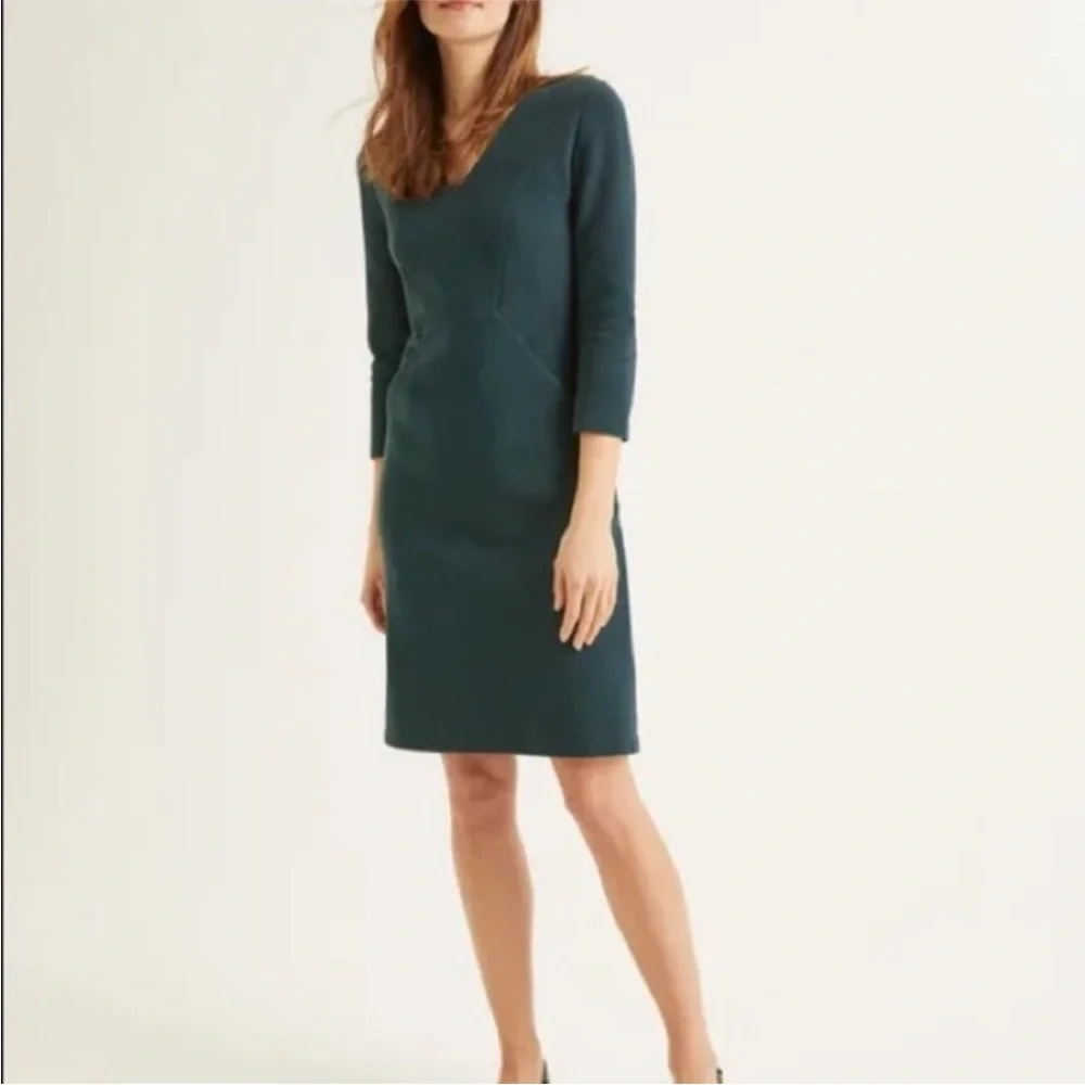 Boden Bronte Ottoman Green Dress - Picture 2 of 10